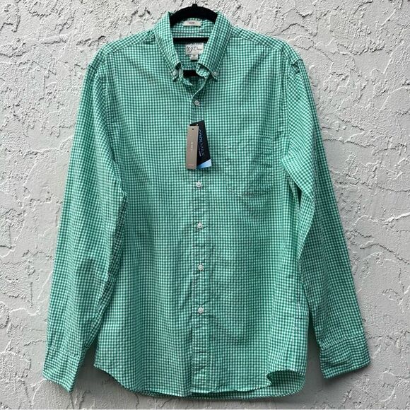 J CREW Long Sleeve Shirt Mens Size Medium Secret Wash Lightweight Check Plaid - Picture 1 of 6